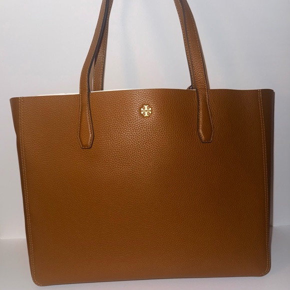 Tory Burch Tan Pebble Leather Tote with Pouch - Picture 5 of 9